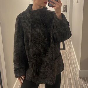 2000s Dalia Collection brown wool tweed jacket